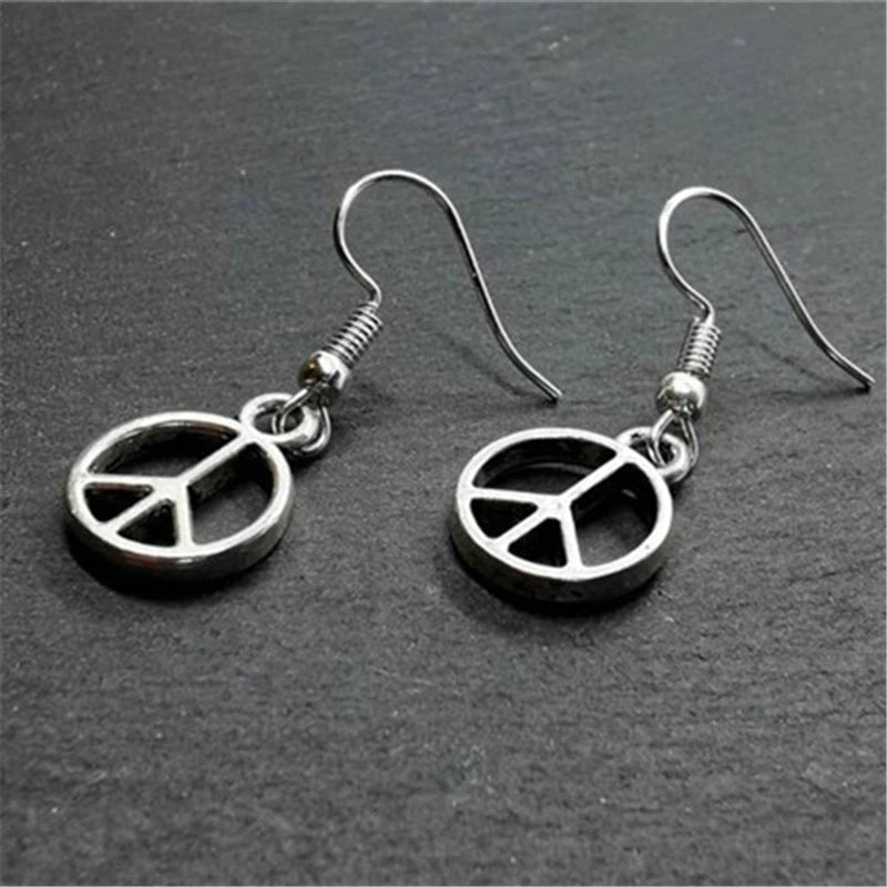 Peace Sign Drop Earrings Miniature — Swuffy