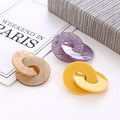 Round Acrylic Earrings Cross Circle — Swuffy