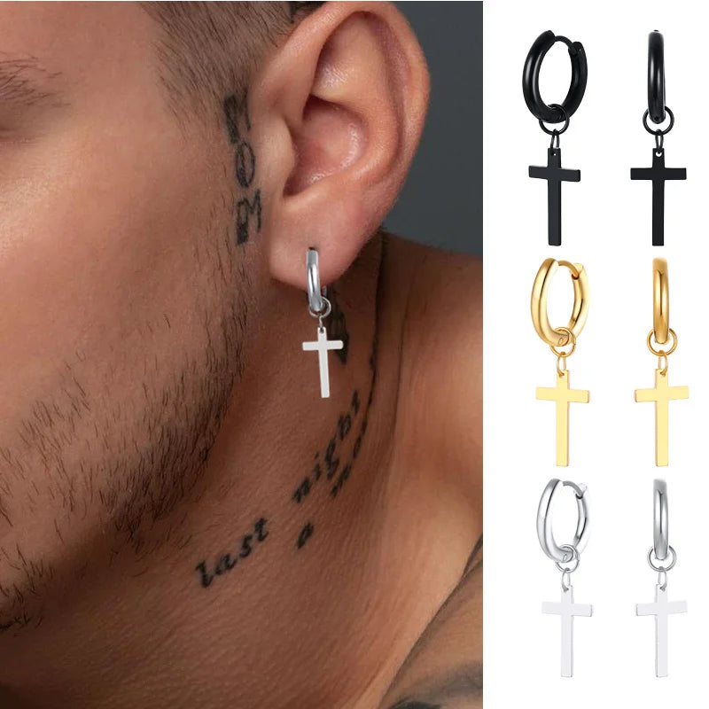Stainless Steel Earring Cross Charm — Swuffy