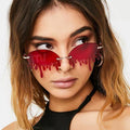 Rimless Sunglasses Woman Trendy Tears — Swuffy