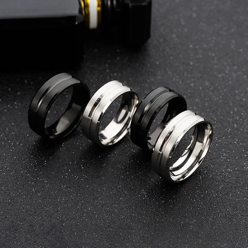 Men's 8mm Matte Black Wedding Ring — Swuffy