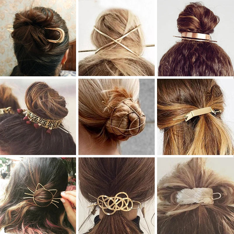 Boho Hair Clip Geometric Feather — Swuffy