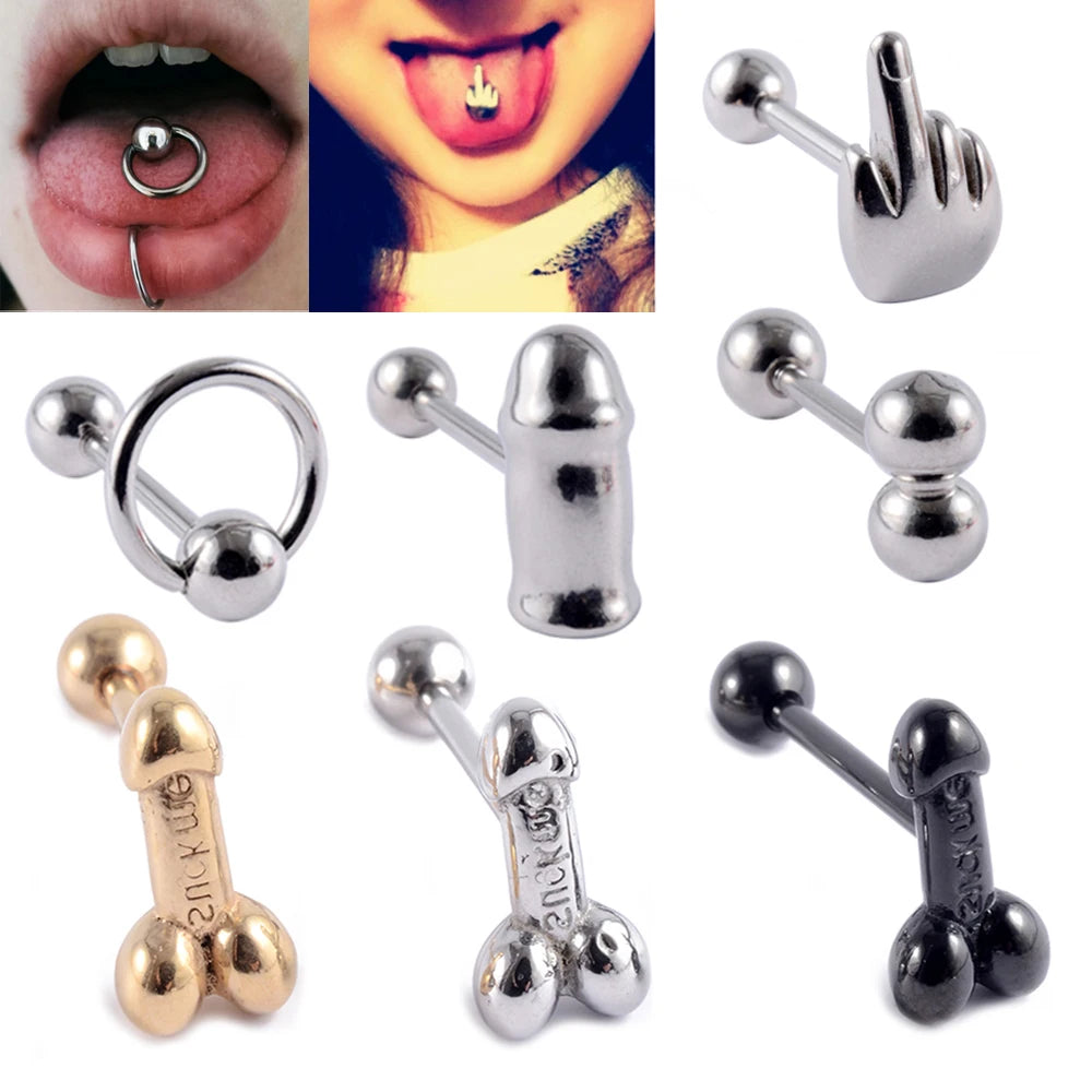 Surgical Steel Tongue Rings Punk — Swuffy