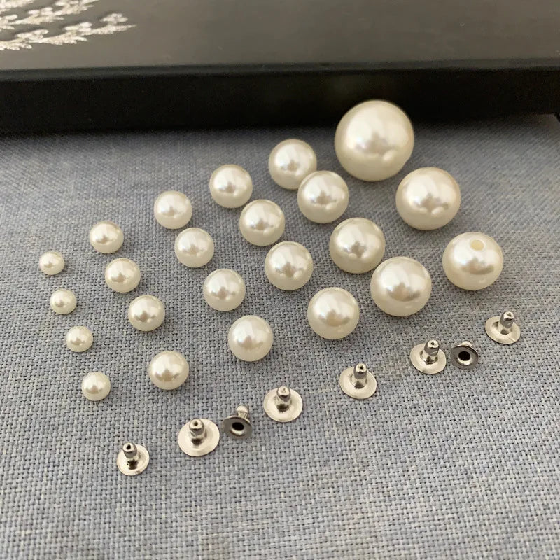 Sets Imitation Pearl Rivets Studs — Swuffy
