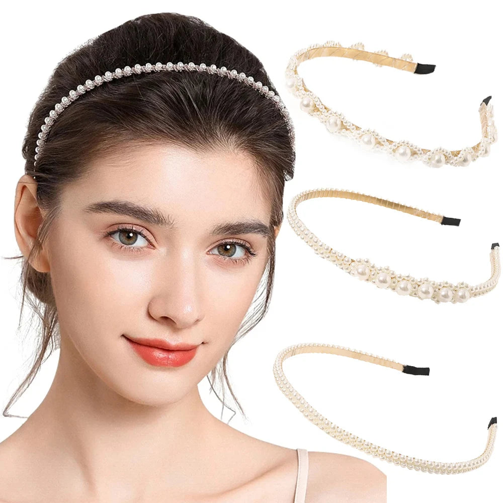 Full Pearls Simple Hairbands Bow — Swuffy