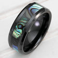 Black Stainless Steel Ring Abalone — Swuffy