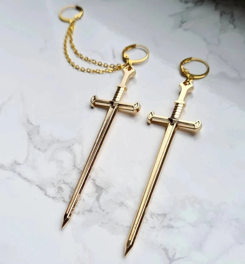 Earrings Chain Sword Earrings Cuff — Swuffy