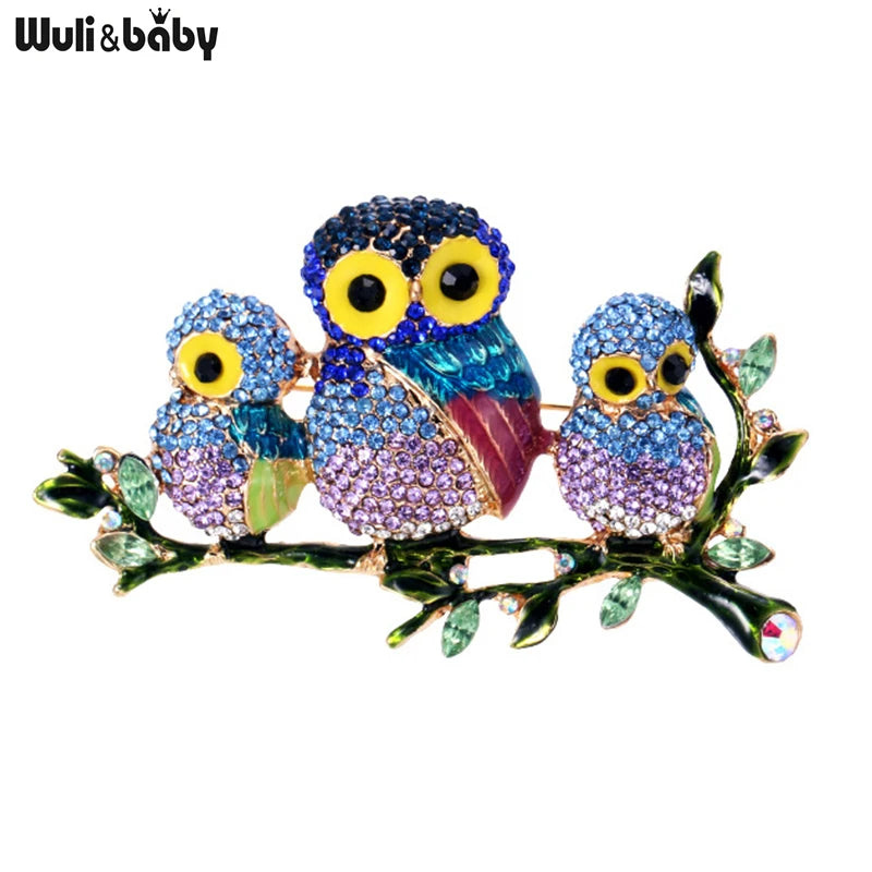 Rhinestone Owl Brooch — Swuffy