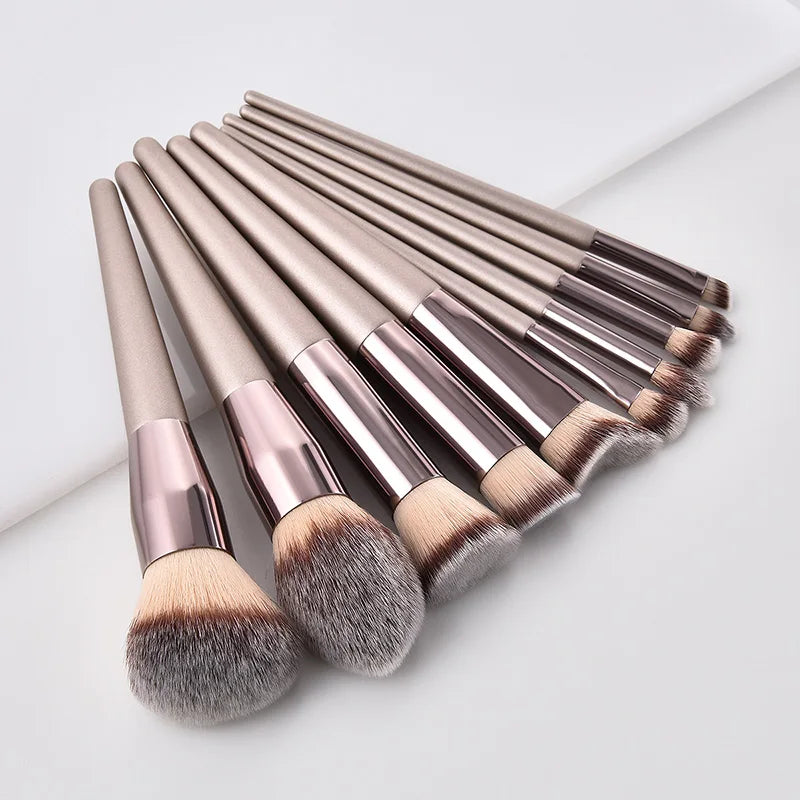 Champagne Makeup Brushes Cosmetic Foundation — Swuffy