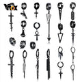 Vnox Punk Clip Earrings Black — Swuffy