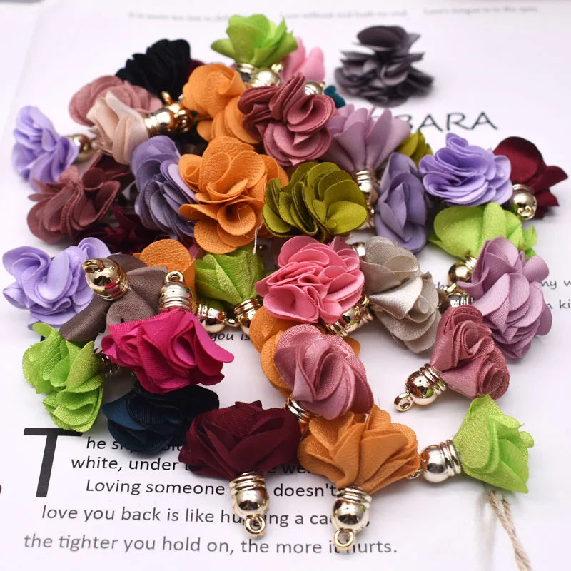 Fabric Flower Tassel Pendants Jewelry — Swuffy