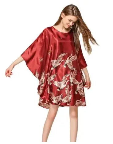 Summer Chinese Satin Robe Dress — Swuffy