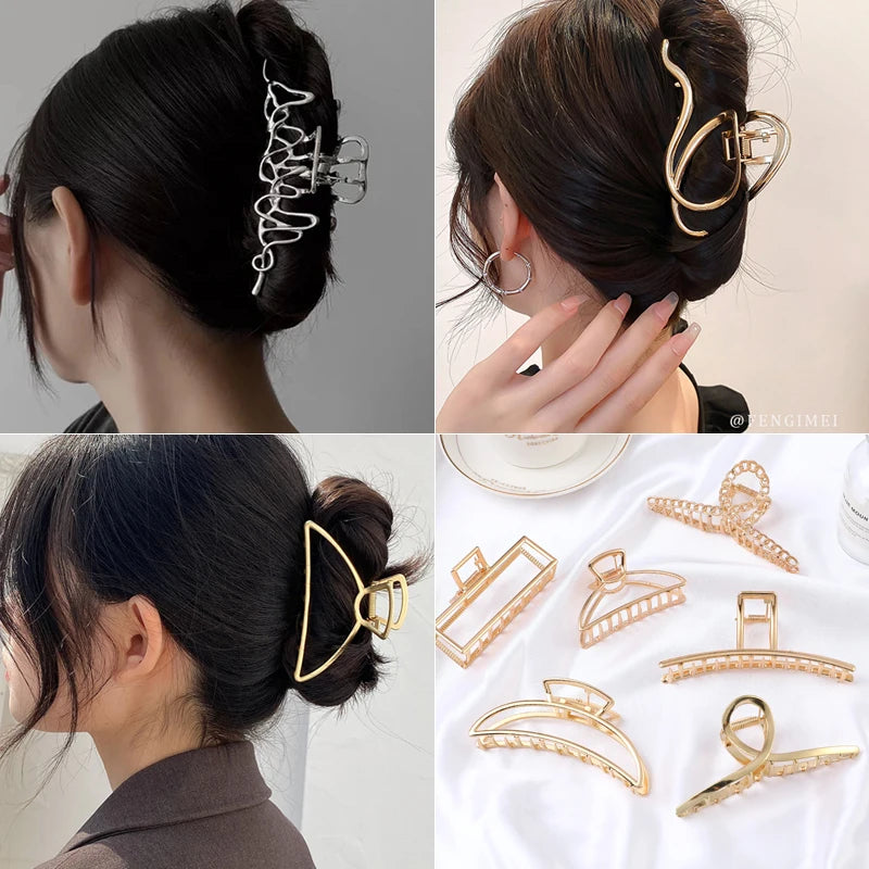 Korean Metal Geometric Hair Claw — Swuffy