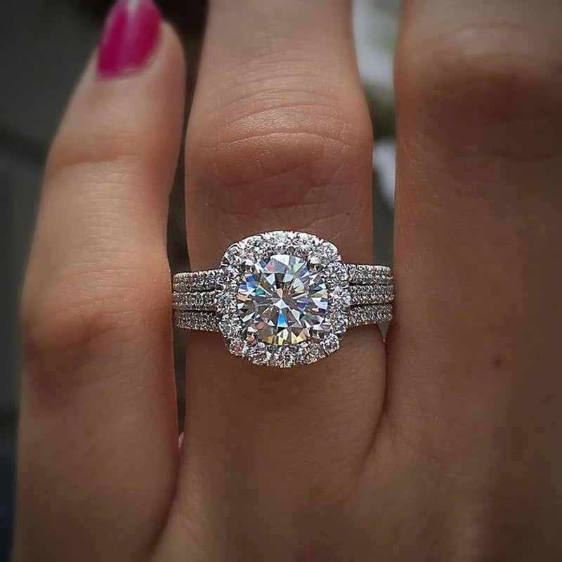 Huitan Trendy Rings Brilliant Cubic — Swuffy