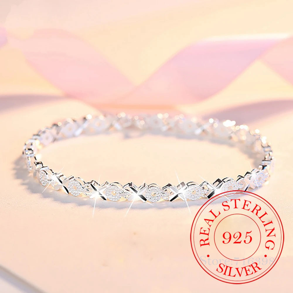 Sterling Silver Cz Zircon Bracelet — Swuffy