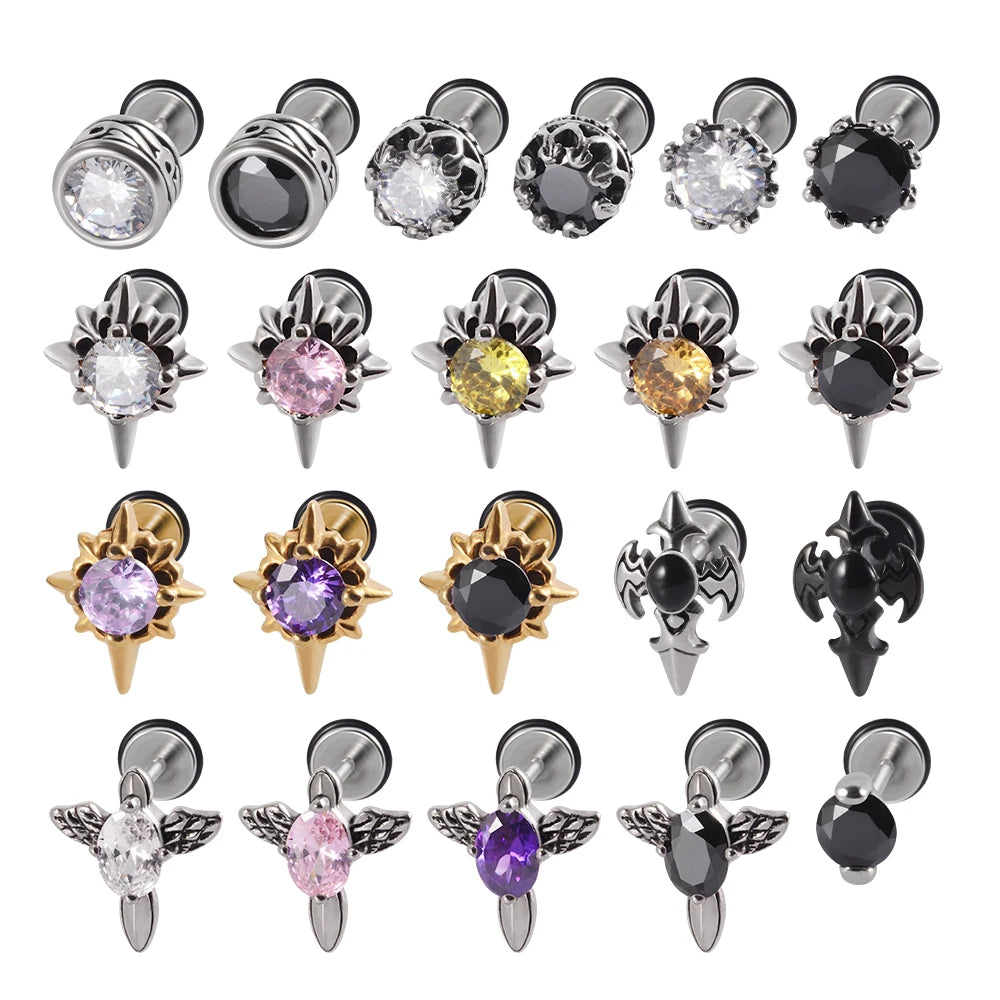 Stainless Steel Punk Ear Studs — Swuffy