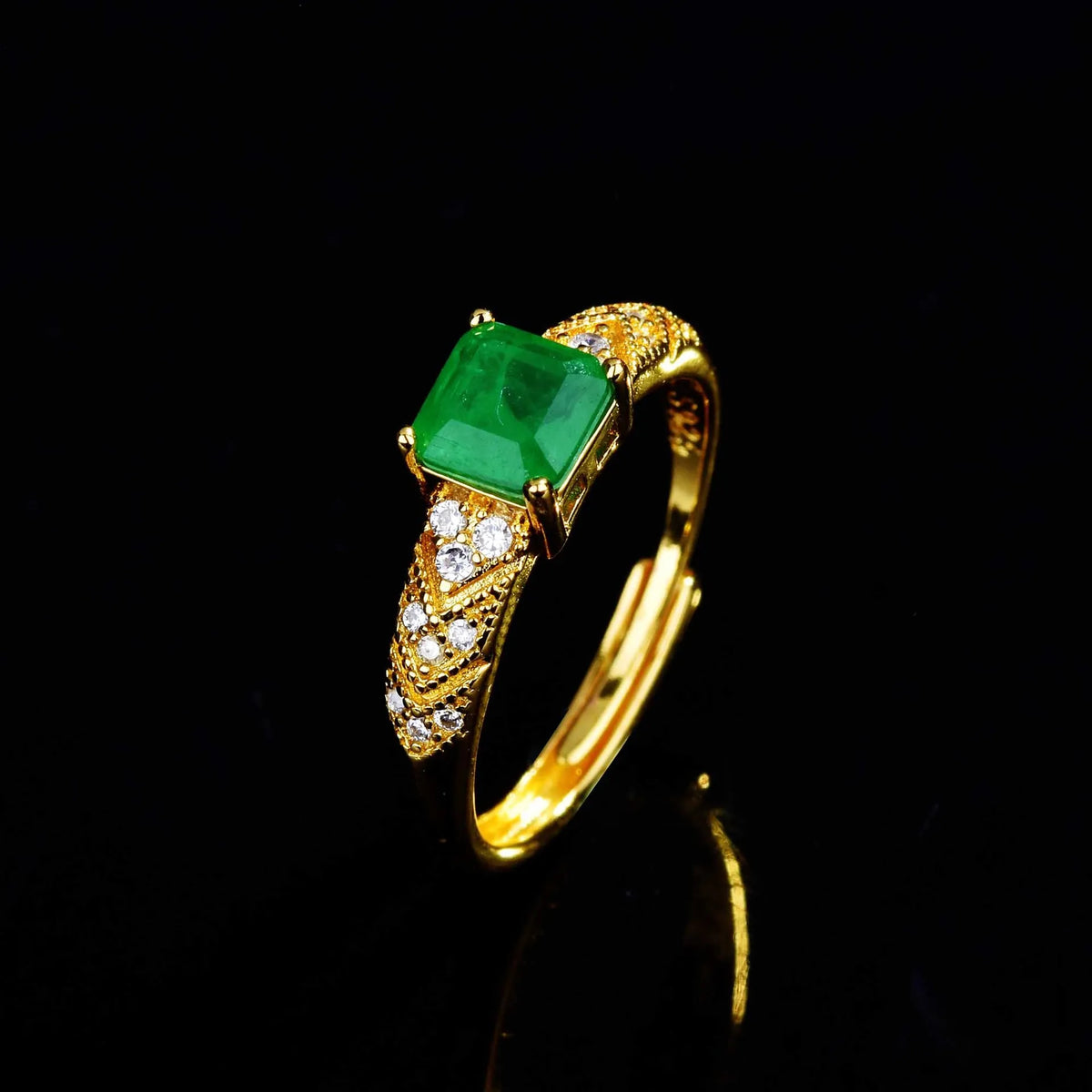 Gold Ring Natural Carat Emerald — Swuffy