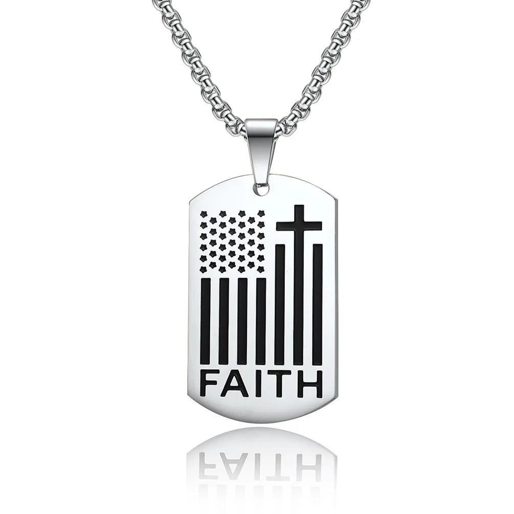 Bible Cross Necklace Dog Tag — Swuffy