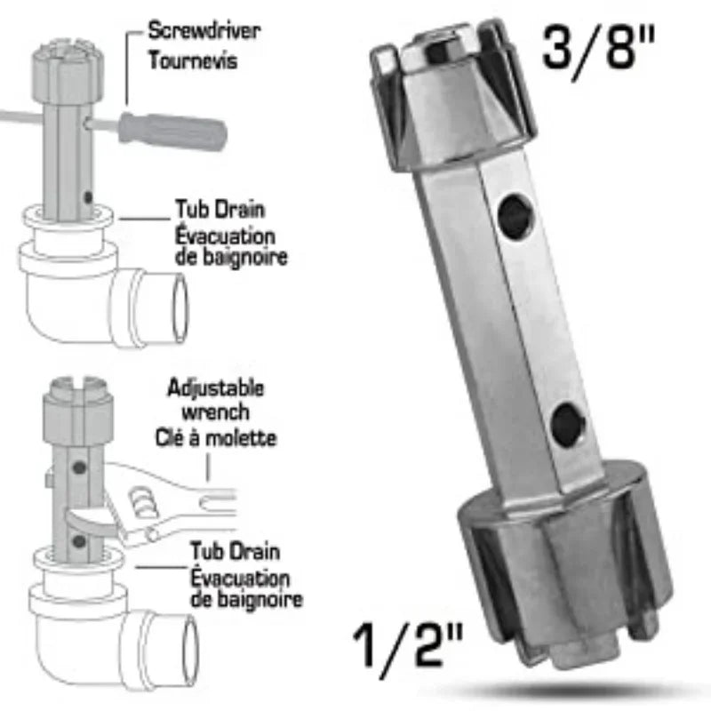 Tub Drain Remover Wrench Dual — Swuffy