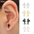 Stainless Steel Ballet Stud Earrings — Swuffy