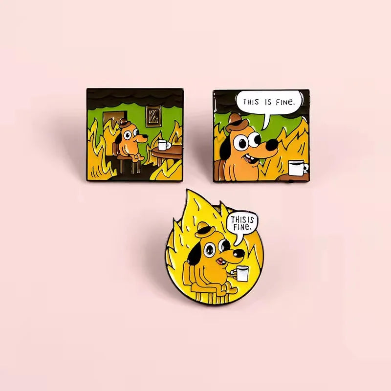 Cartoon Humor Enamel Pins Dog — Swuffy