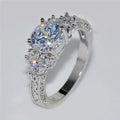 Exquisite Silver Engagement Rings White — Swuffy