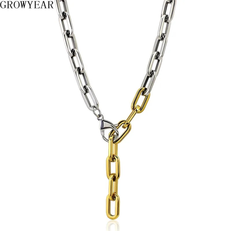 Two Tone Choker Necklace Long — Swuffy