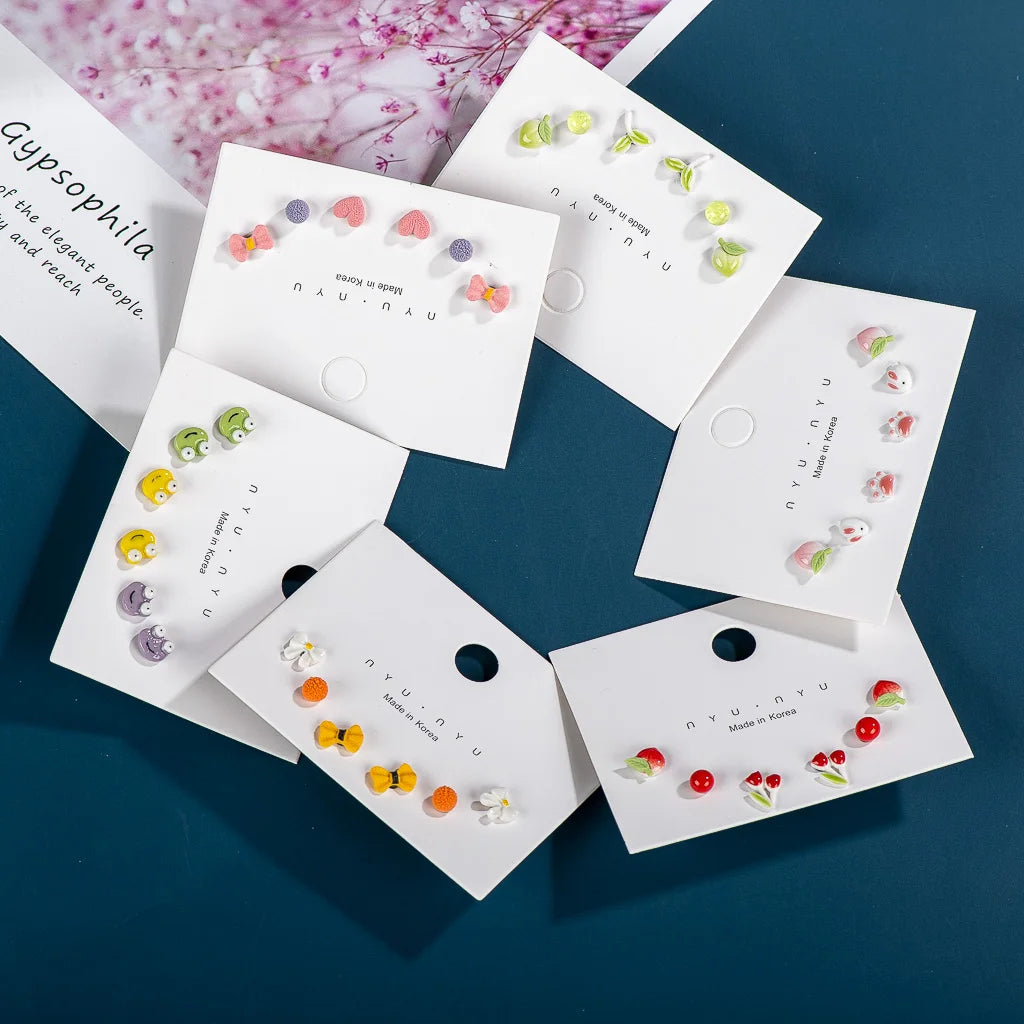 Ceramic Cartoon Earrings Set — Swuffy