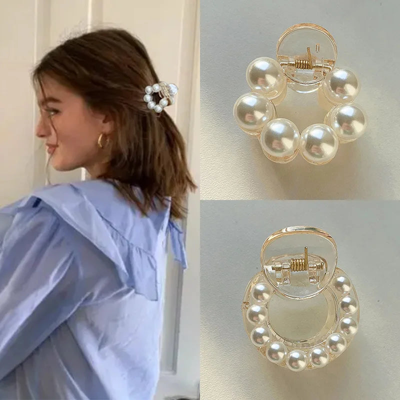 Sweet Round Pearl Hair Claw — Swuffy