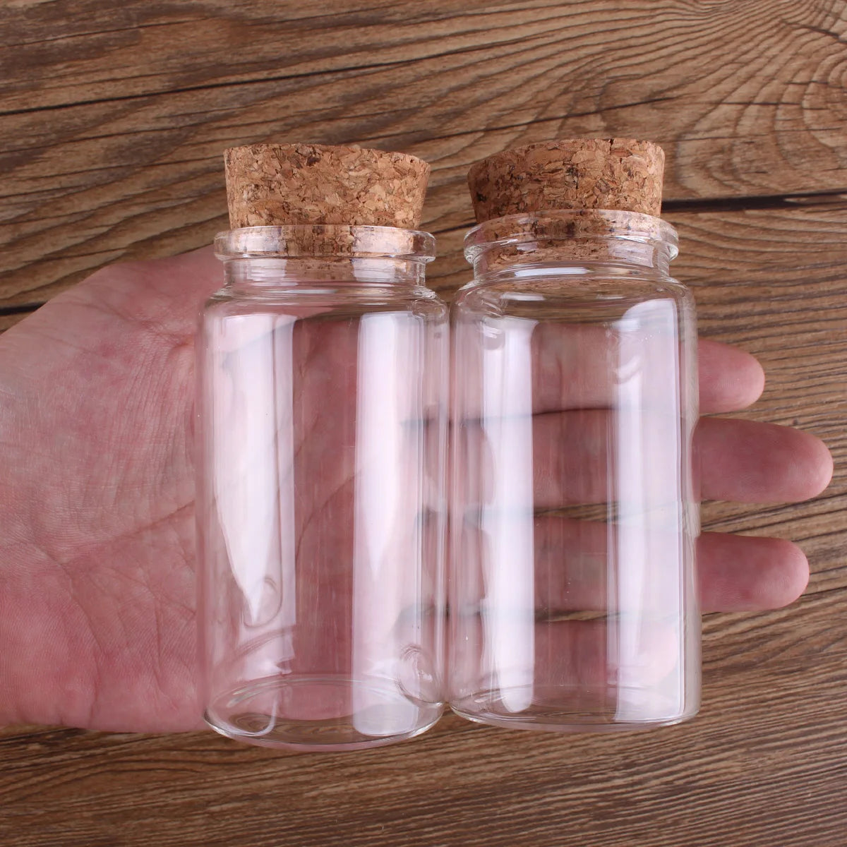 Mini Glass Bottles with Cork Lids (2 Pack) — Swuffy