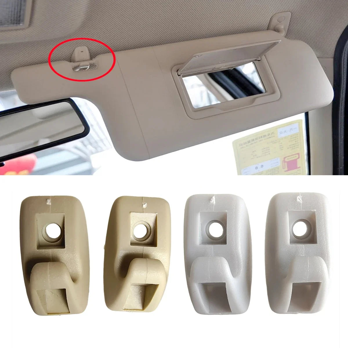 Black Grey Beige Sunvisor Hook — Swuffy