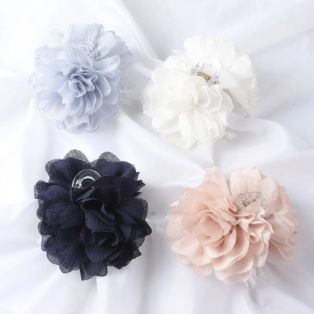 Fabric Big Flower Hair Claw — Swuffy