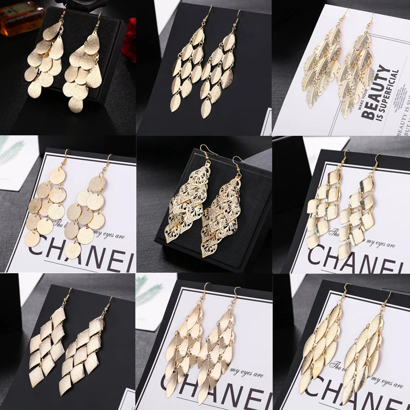Geometric Leaf Earrings — Swuffy