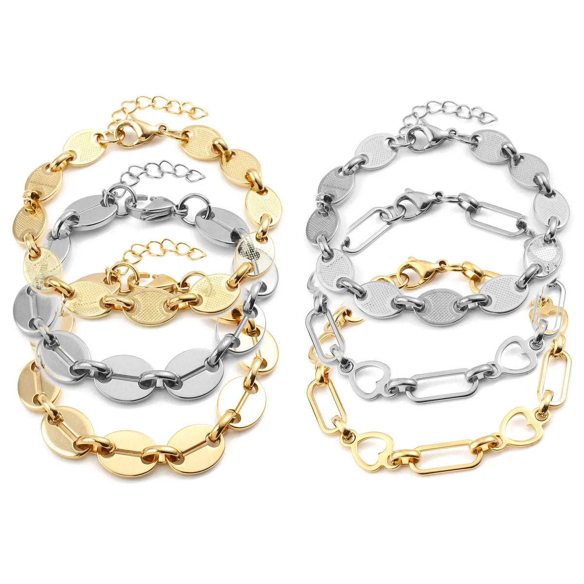 Stainless Steel Bracelets Oval Heart — Swuffy
