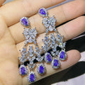 Silver Vintage Tanzanite Sapphire Stud — Swuffy