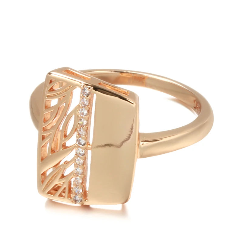 Glossy Leaf Ring Rose Gold — Swuffy
