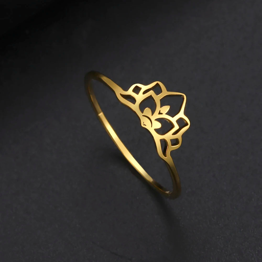 Skyrim Lotus Rings Stainless Steel — Swuffy