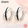 Sterling Silver Geometric Hoop Earrings — Swuffy