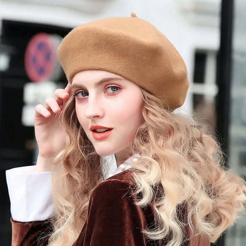 Wool Beret Hat Winter Thick — Swuffy