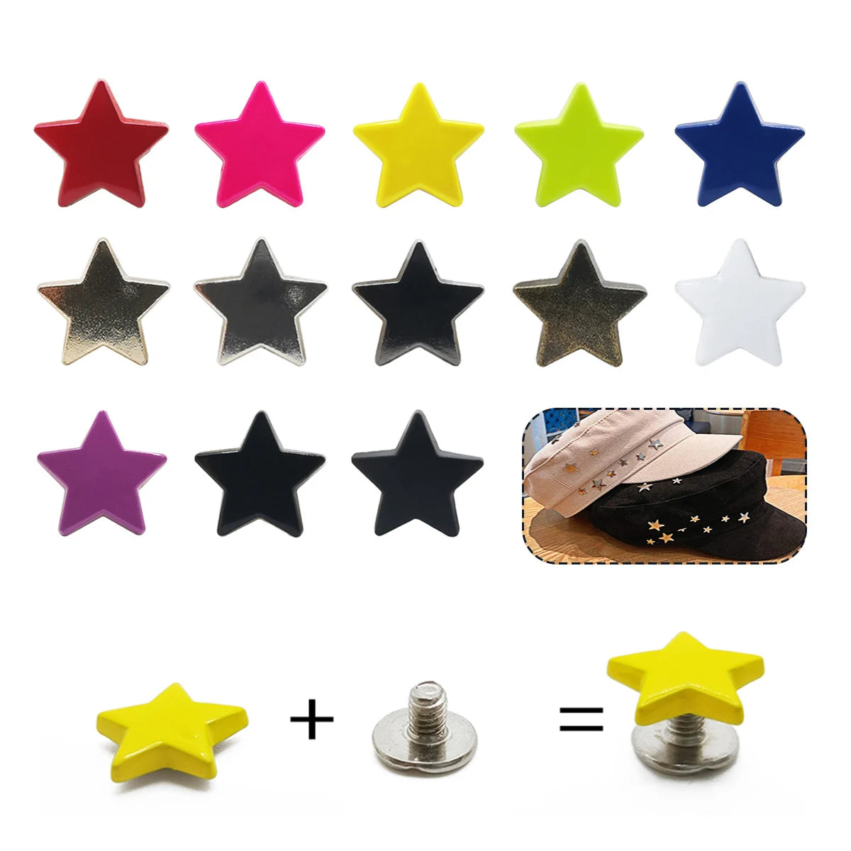 Punk Stars Rivets Screwback Studs — Swuffy