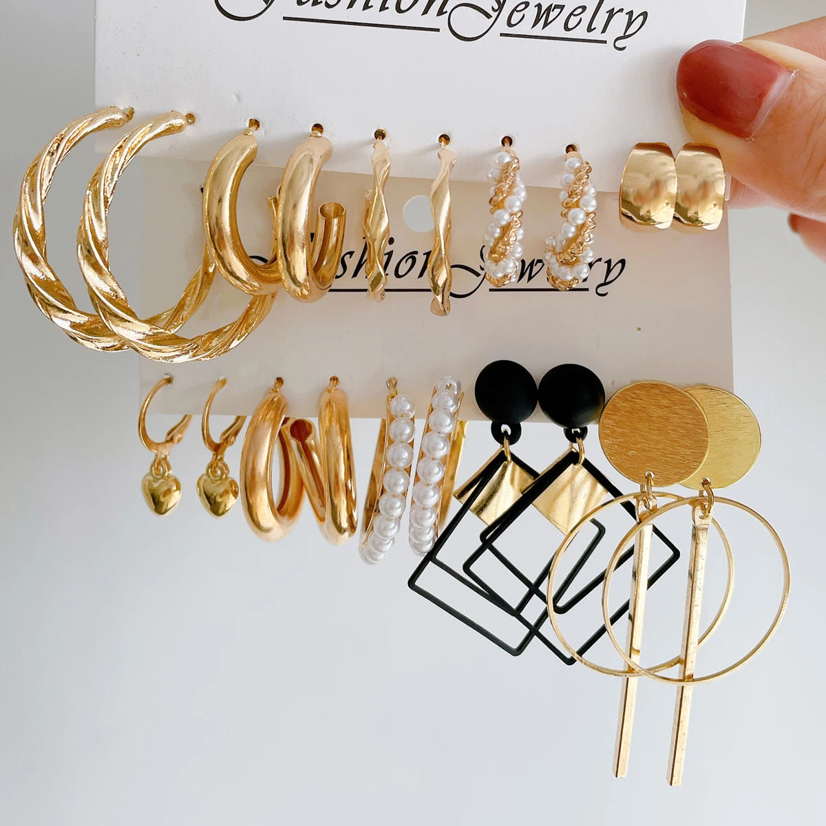 Geometry Earring Metal Gold Exaggerated — Swuffy