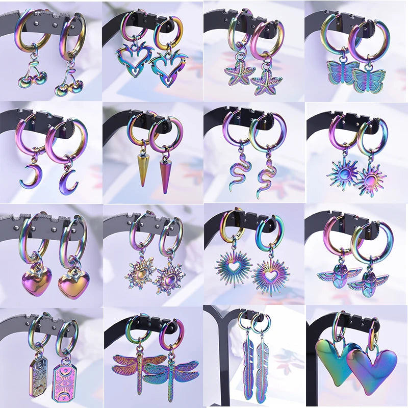 Rainbow Hoop Boucle Oreille Femme — Swuffy