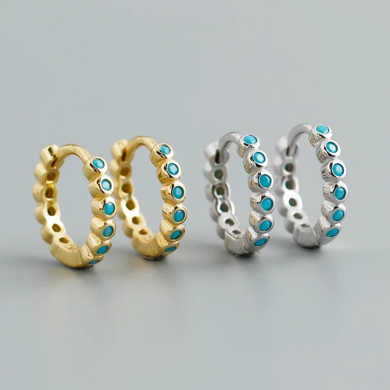 Small Hoop Earrings Charm Blue — Swuffy