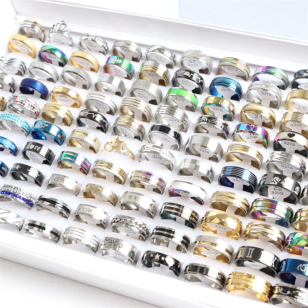 Stainless Steel Jewelry Rings Zircon — Swuffy