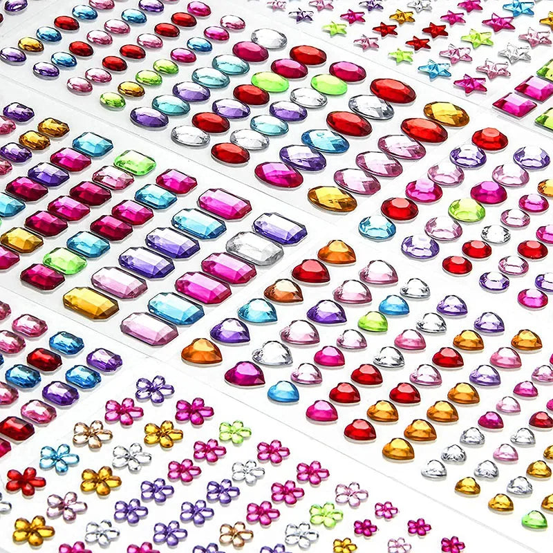 Sheets Gem Acrylic Crystal Stickers — Swuffy