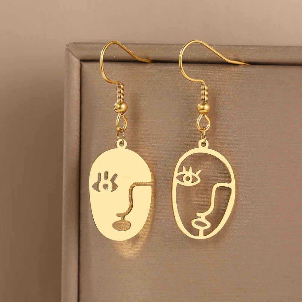 Stainless Steel Earrings Abstract Art — Swuffy