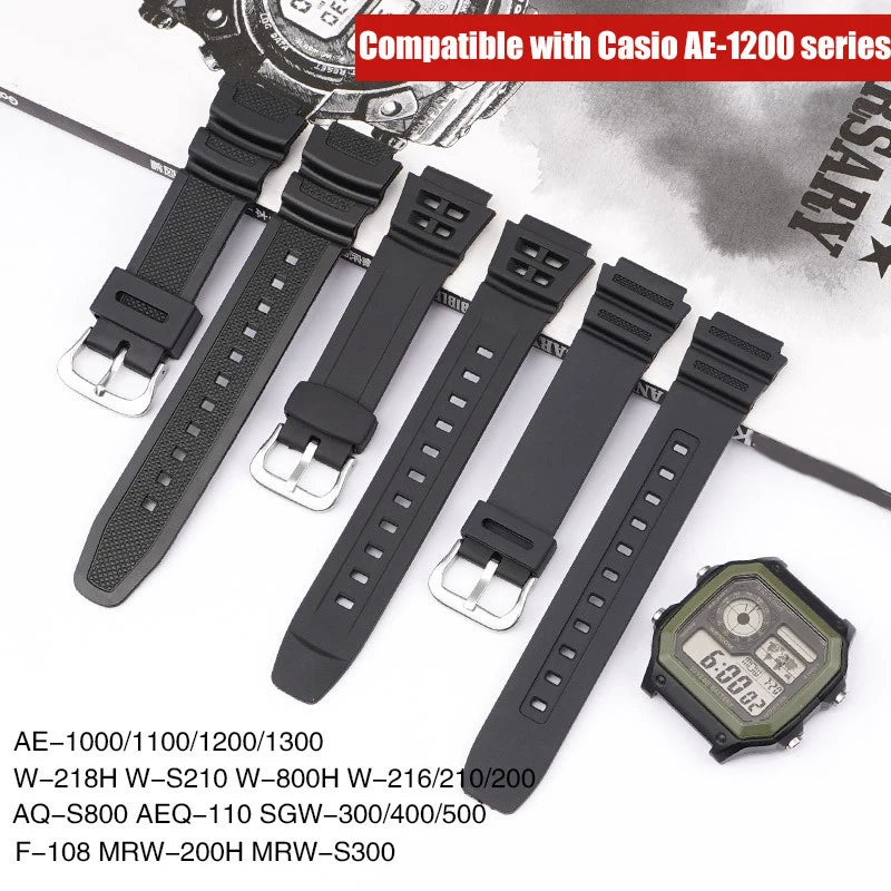 Rubber Watch Strap Casio Aq — Swuffy