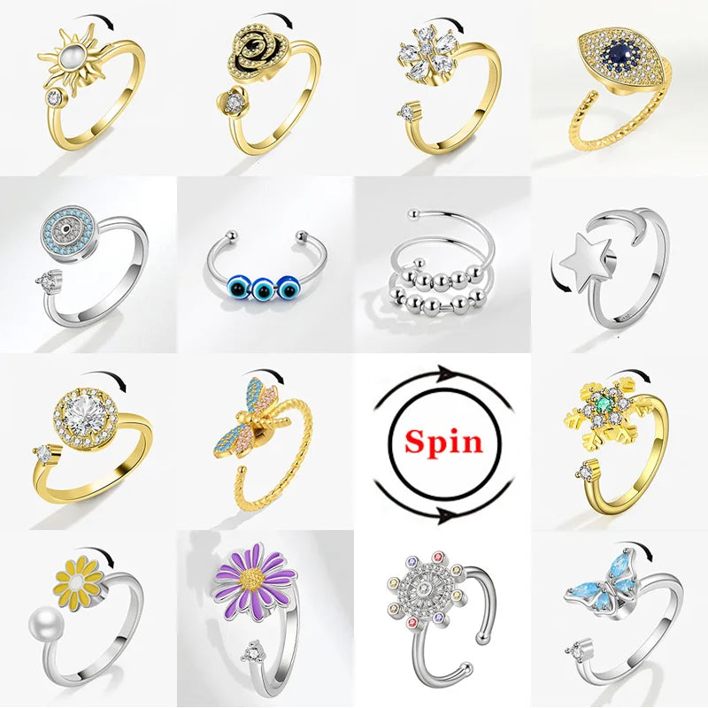 Crystal Butterfly Anxiety Fidget Ring — Swuffy