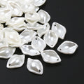 Beige Imitation Pearl Leaf Pendants — Swuffy