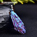 Natural Crystal Pendant Jet Stone — Swuffy